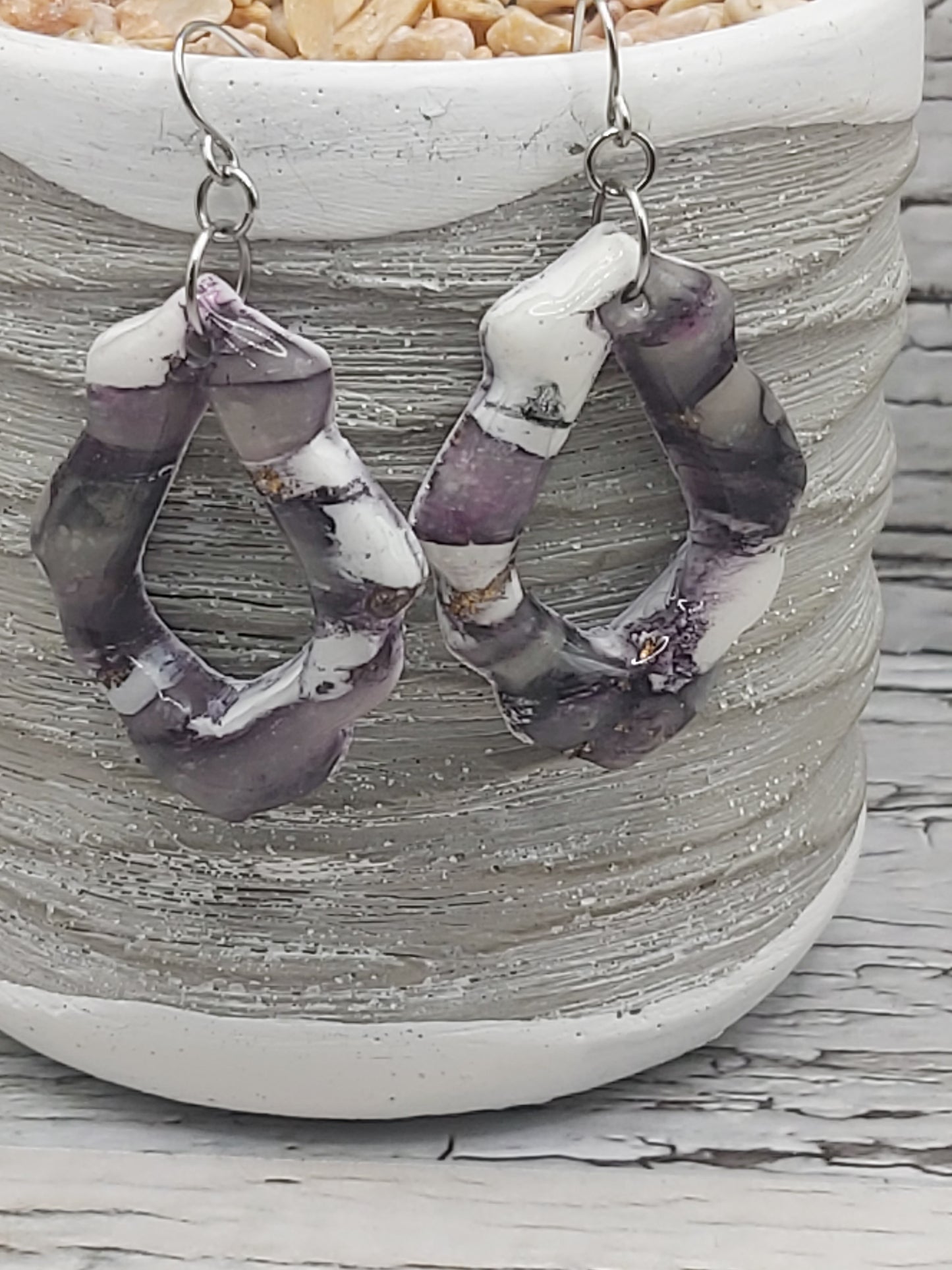 Polymer Clay and Resin Dangle Earrings