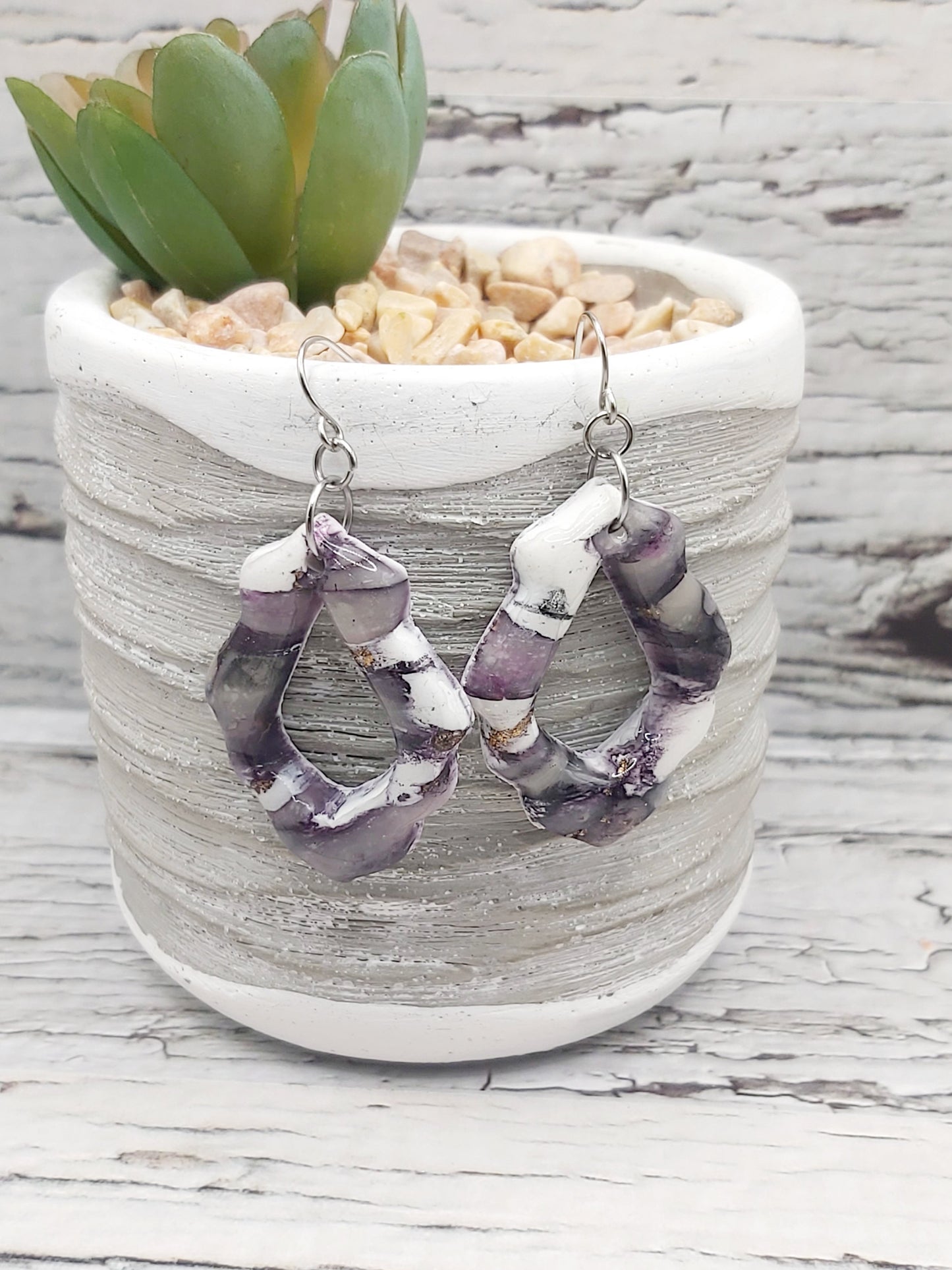 Polymer Clay and Resin Dangle Earrings