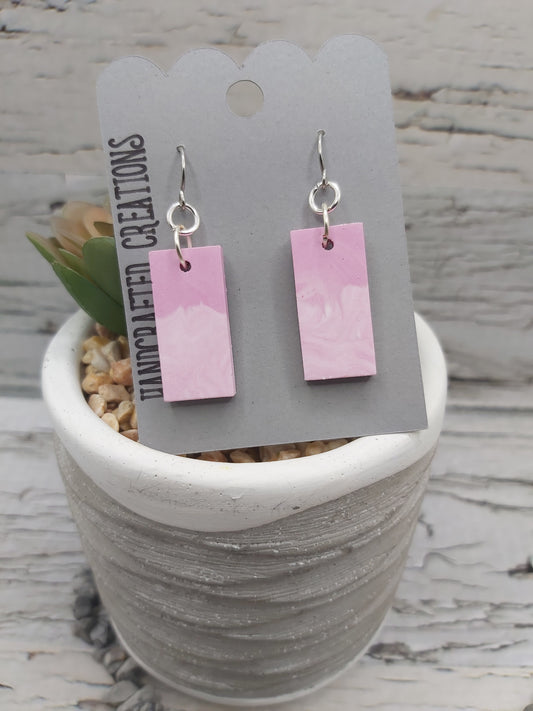 Two Tone Pink Ceramic Resin Earrings