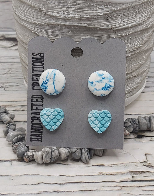 Polymer Clay and Ceramic Resin Studs with Stainless Steel Posts