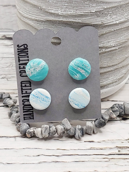 2 Pack Polymer Clay Studs with Stainless Steel Posts
