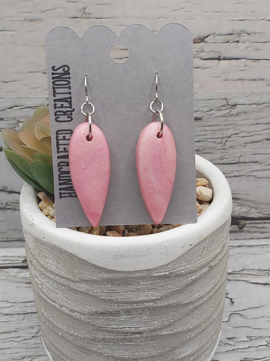 Pink Shimmer Polymer Clay Earrings