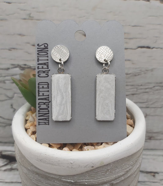 Shades of Grey Ceramic Resin Bezel Earrings