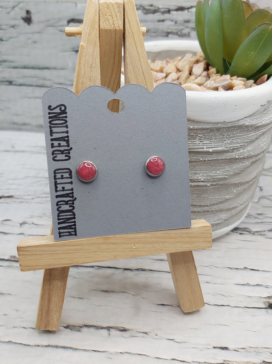 Rosy Pink Resin Studs